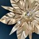 Vintage wall lamp golden leaves