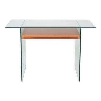 Wood and glass desk 1980s