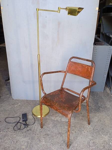 reading floor lamp in golden brass vintage design ep 1970