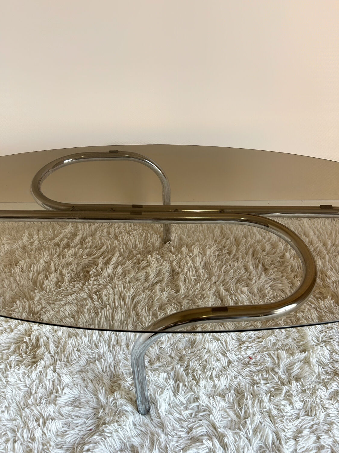 Tubular design coffee table from the 70s