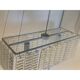 Opalino striped “listelli” murano glass rectangular chandelier
