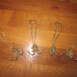 Set of 4 hooks in gilded metal