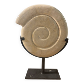 Coquillage en pierre sculpté sur socle