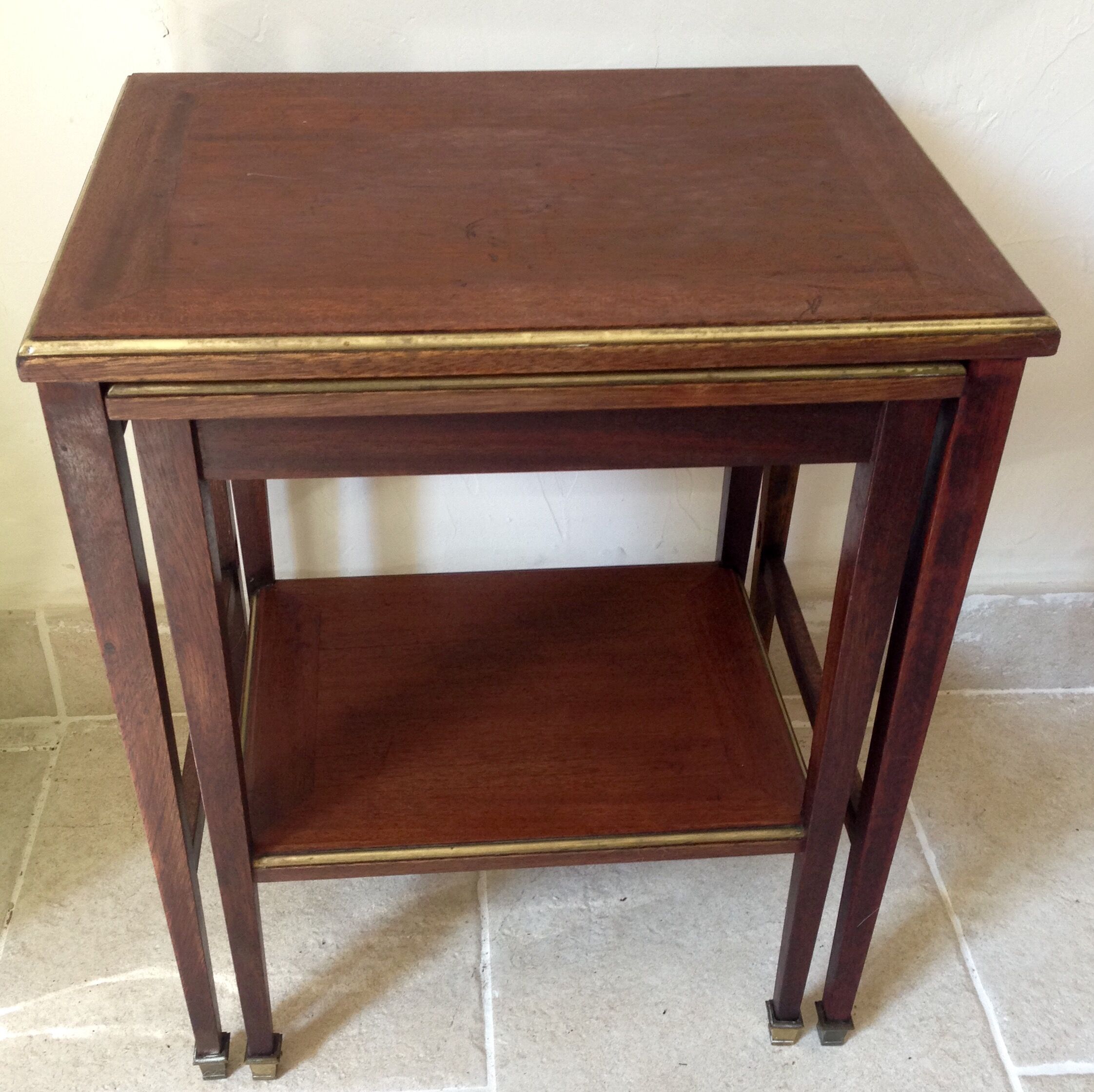 Table trundle strapping brass circa 1900
