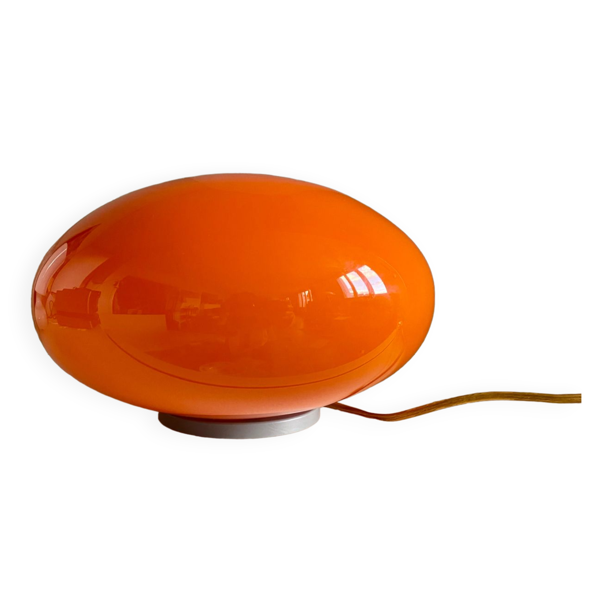 UFO lamp globe in vintage orange mushroom glass