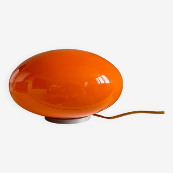 Lampe ovni globe en verre orange vintage champignon