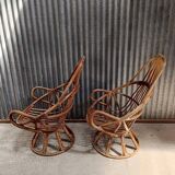 Wicker rattan armchair