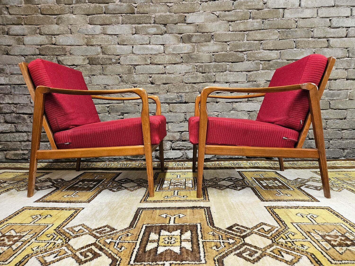 Pair of vintage scandinavian armchairs 70s