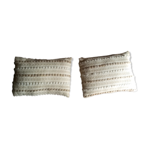 Paire de 2 coussins beiges