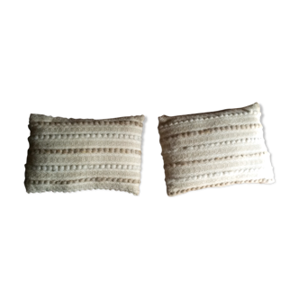 Paire de 2 coussins beiges 37x28cm