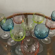 Série de 10 verres à pieds vintage 