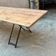 Wooden table and metal legs