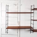 Bookcase / wall shelves - 1970s - metal and wood.
