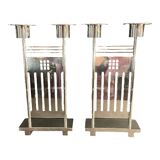 Pair of bronze candelabras by RICHARD MEIER " Swid Powell " for Cleto Munari, 1983