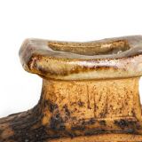 Two Swedish Vases, brutalist, stoneware and glazed collar, Curt Magnus Addin.