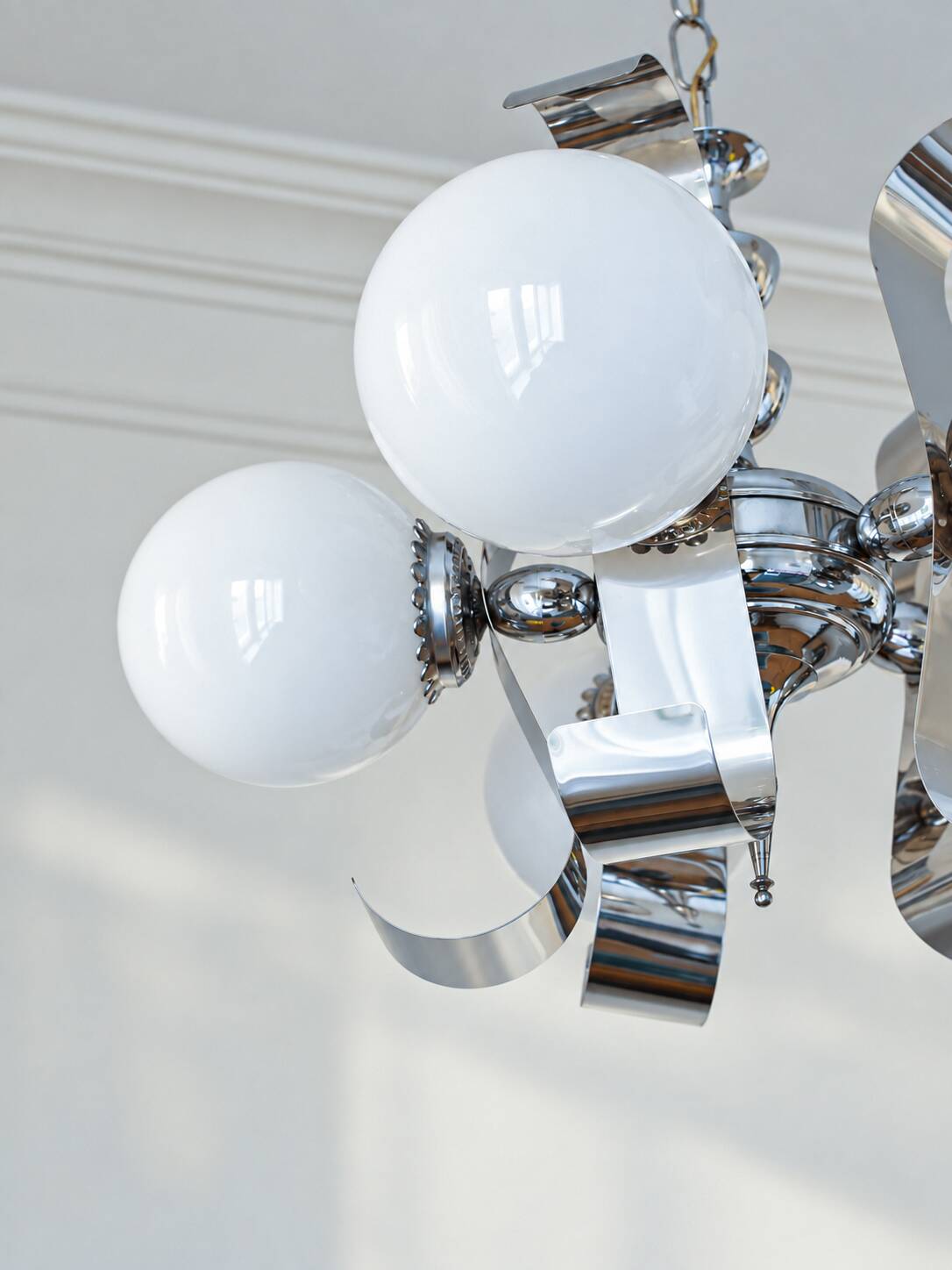 Vintage Space Age chrome chandelier, 1970s