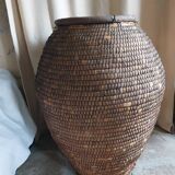 Woven straw basket