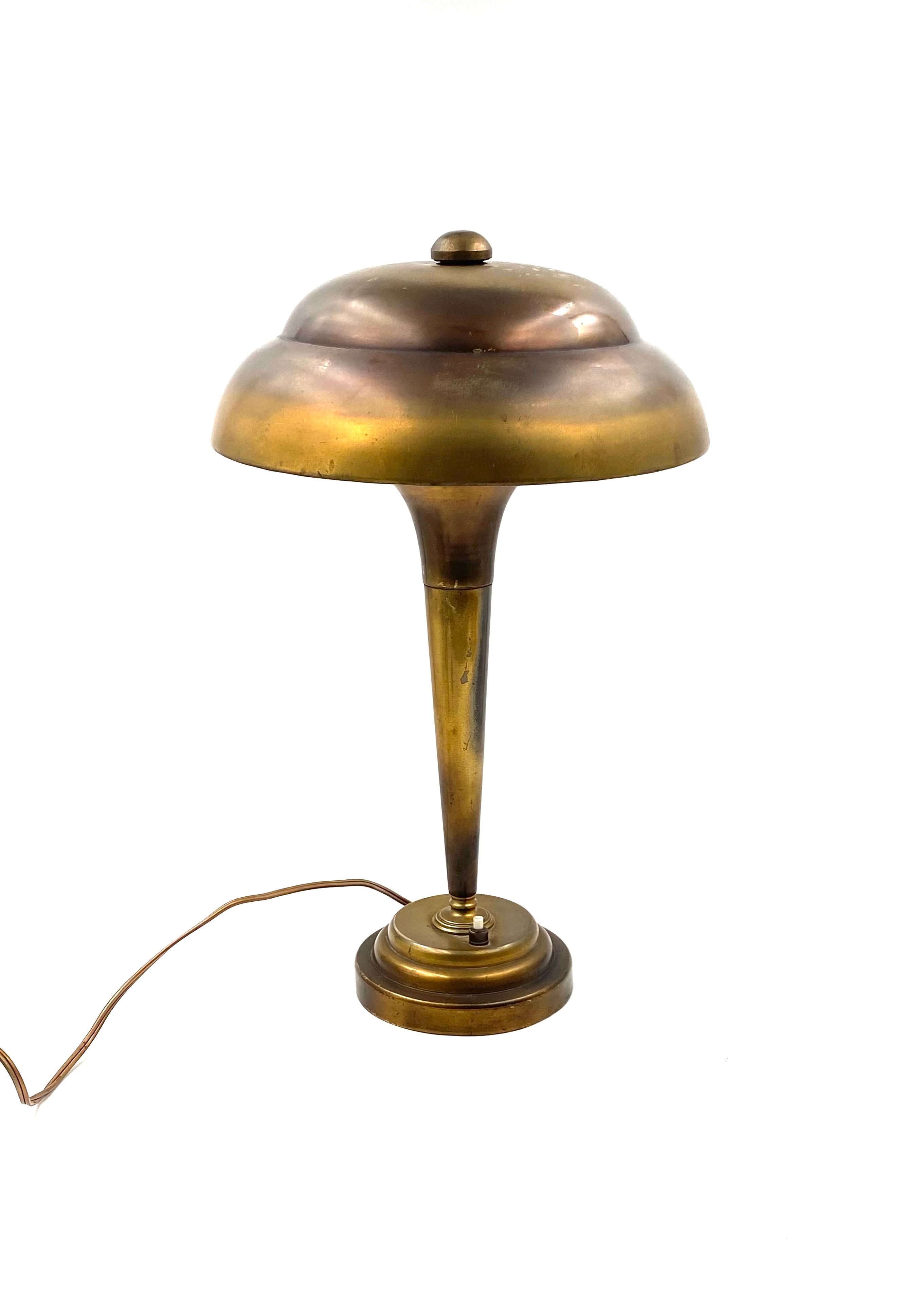 Mid-century brass table lamp, France ca. 1940