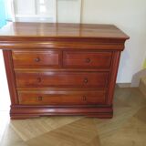 Cherrywood chest of drawers with ogee – 4 drawers – 80s – Louis Philippe style