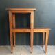 50s oak fifth wheel console