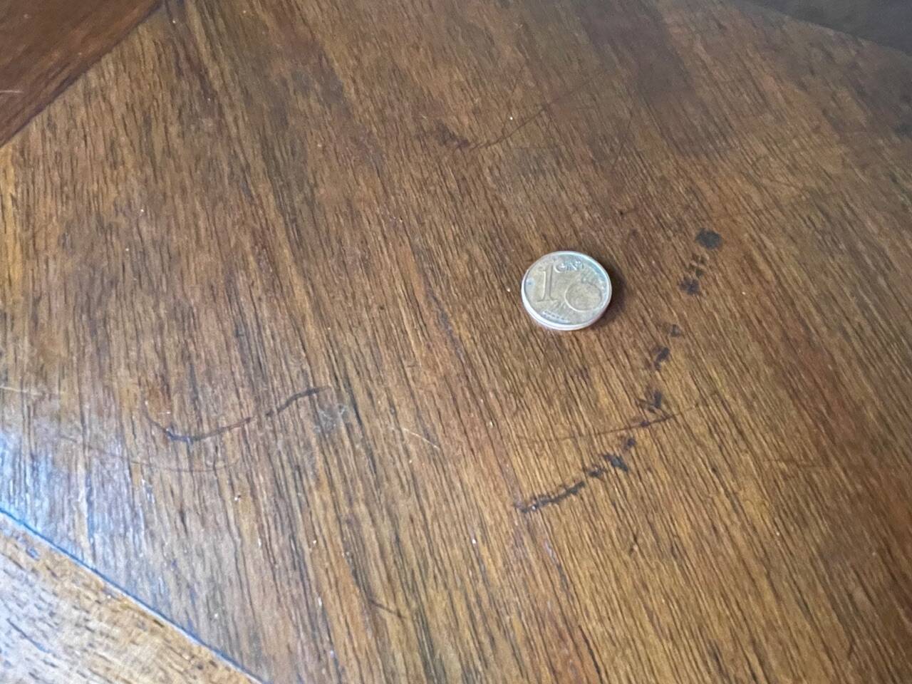 Folding side table in turned wood and marquetry circa 30's/40's