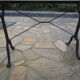Old bistro table in marble and godin cast iron foot