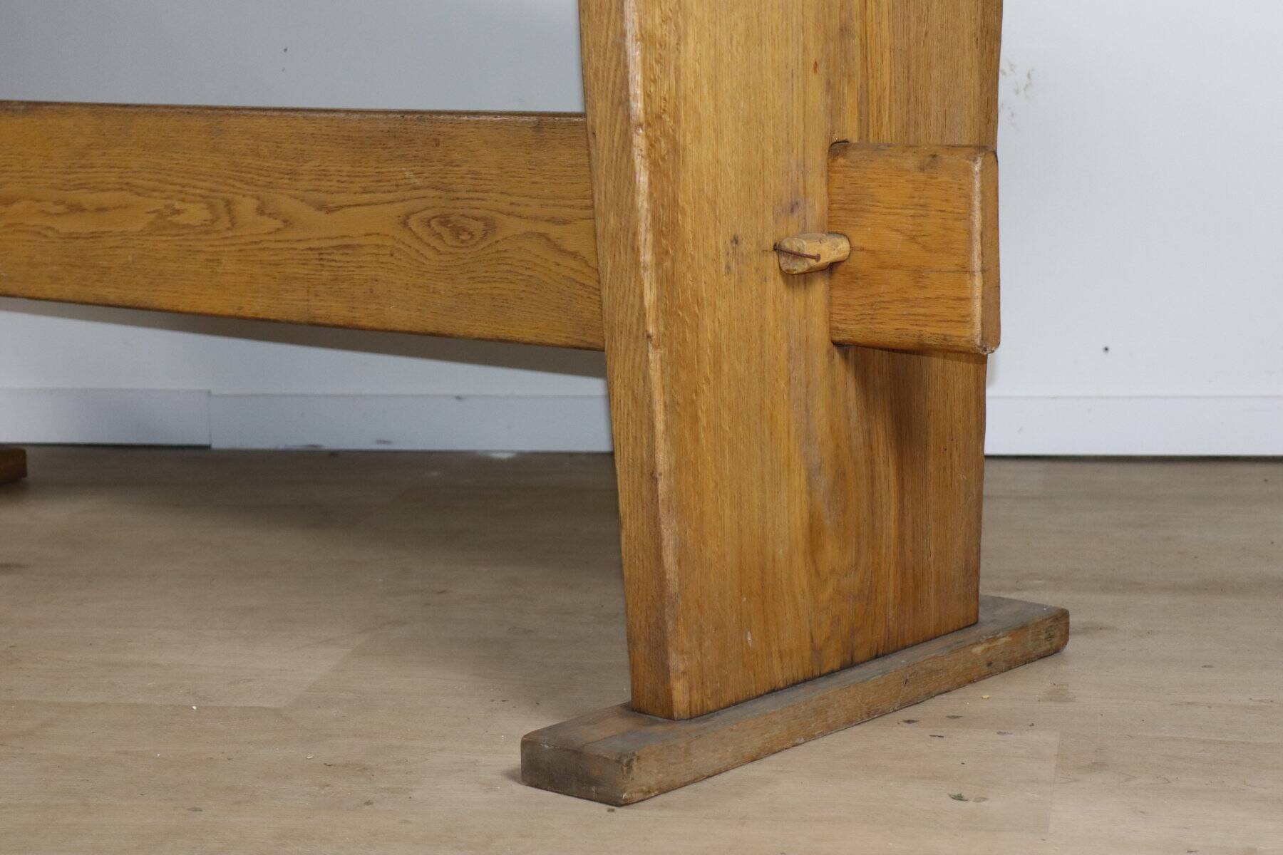 Brutalist solid wood dining table - 1950s/60s