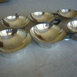 silver metal ice cream cups