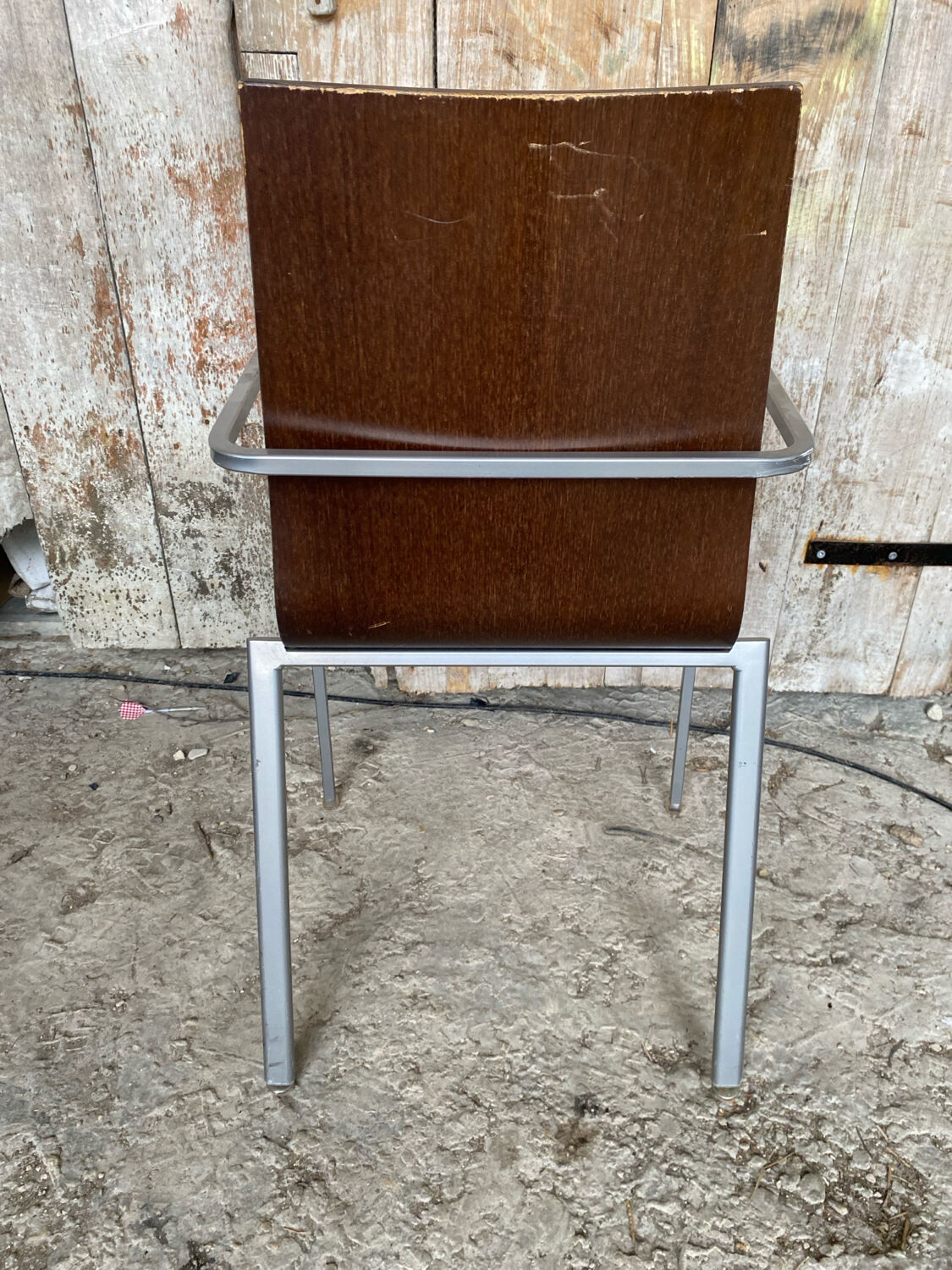 ZOE Armchair Design By Archirivolto LIGNE ROSET Grey Metal + Wood Shell