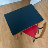 Vintage 1960s children's desk with school chair.