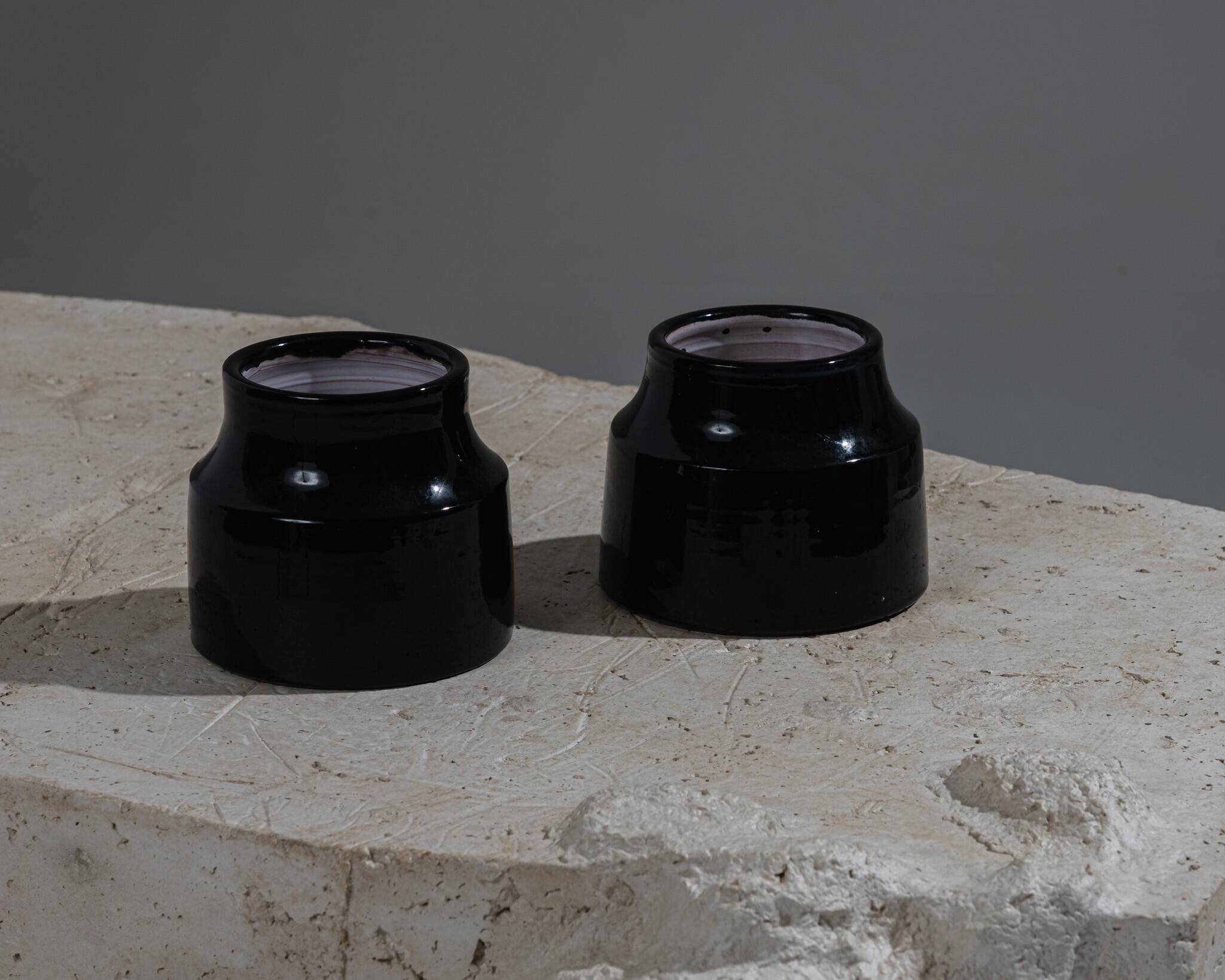 Vase en céramique à col resseré, Mado Jolain, 1950s