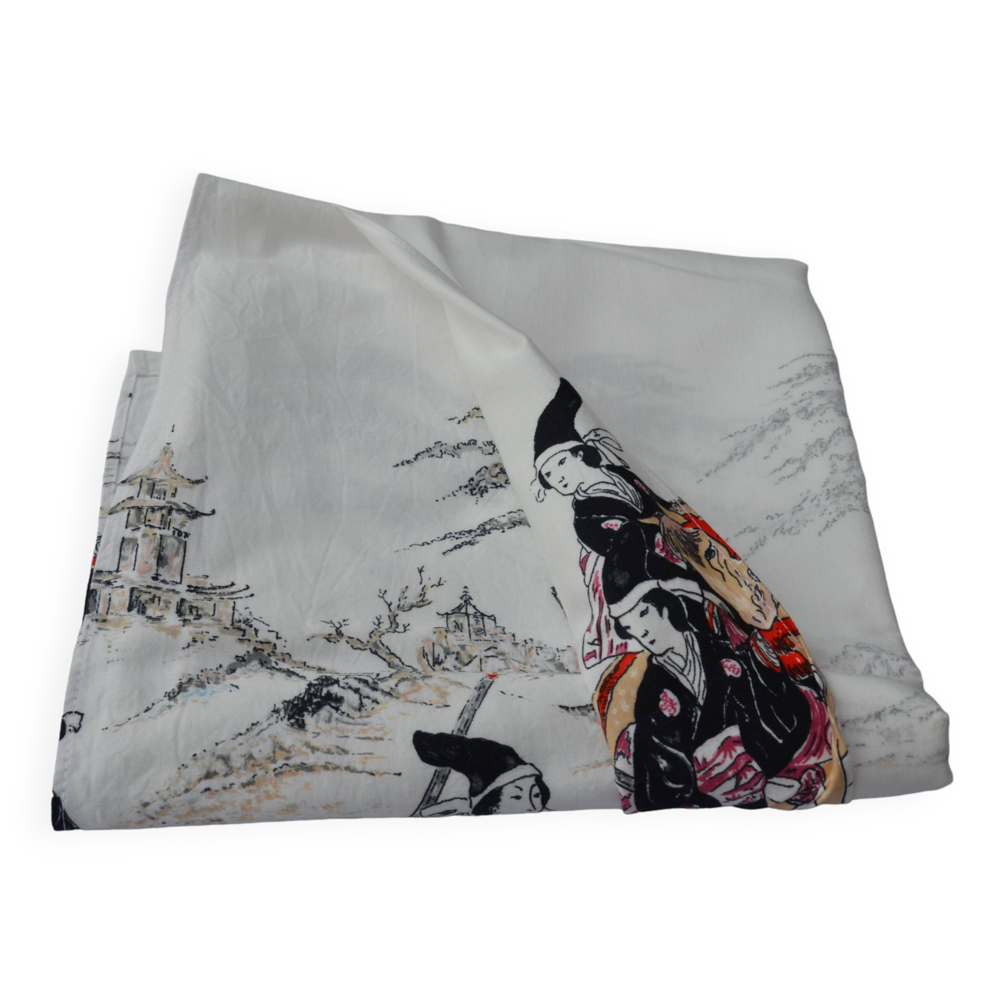 Old linen tablecloth and napkins