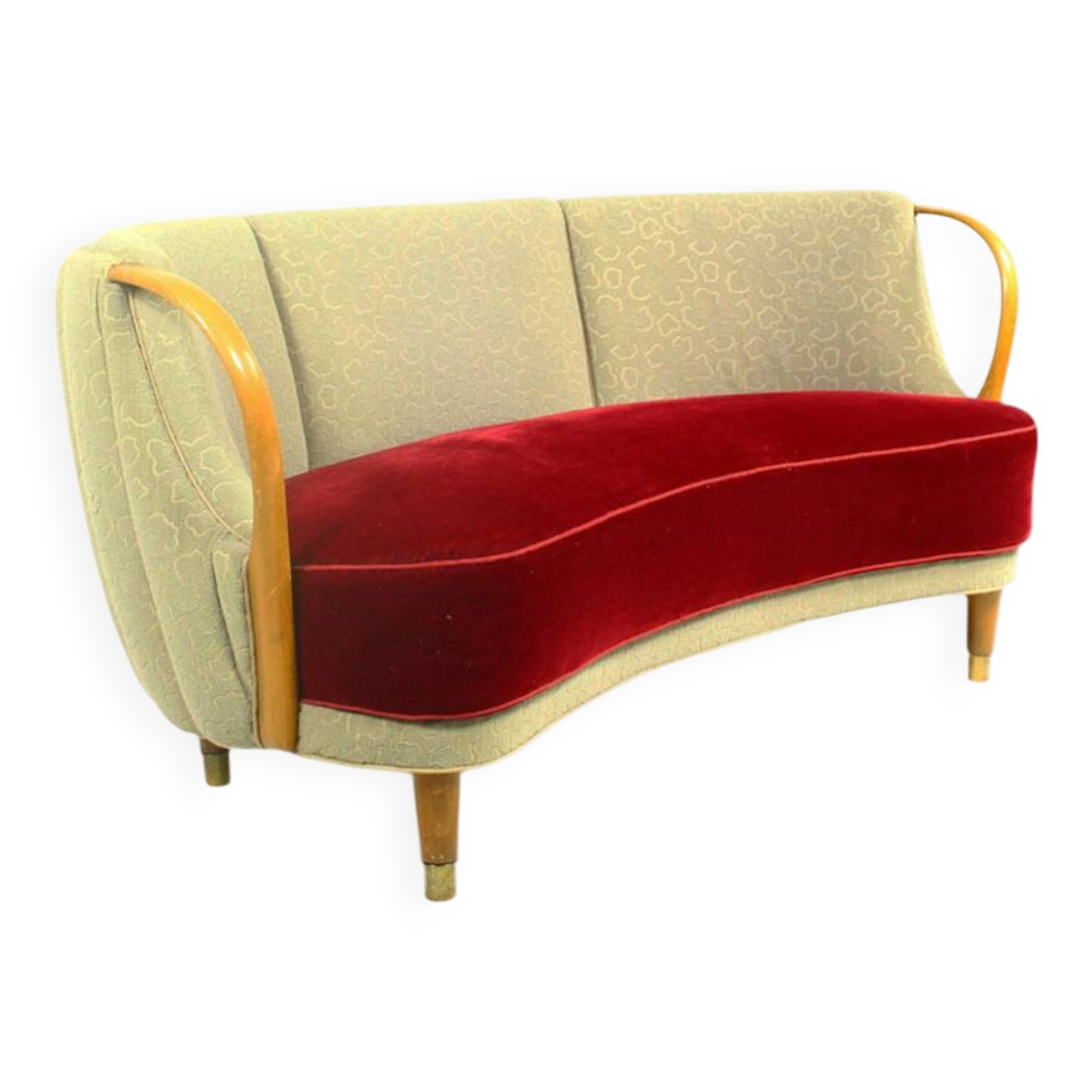 Danish Banana Sofa By N.A. Jørgensen Møbelfabrik, 1950s