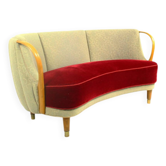 Danish Banana Sofa By N.A. Jørgensen Møbelfabrik, 1950s