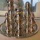 Exclusive 6-piece silver-plated spice service, classic Georgian style.