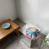 Plat céramique bleu et rose