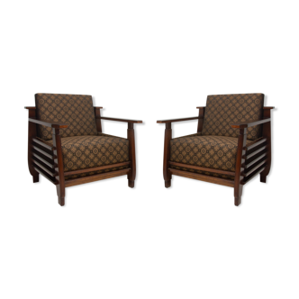 Pair of fully restored functionalist armchairs, 1930, Austria, Bauhaus period
