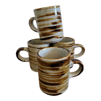 Hand-painted sandstone cups