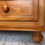 Vintage wooden chest of drawers 3 drawers round buttons country style