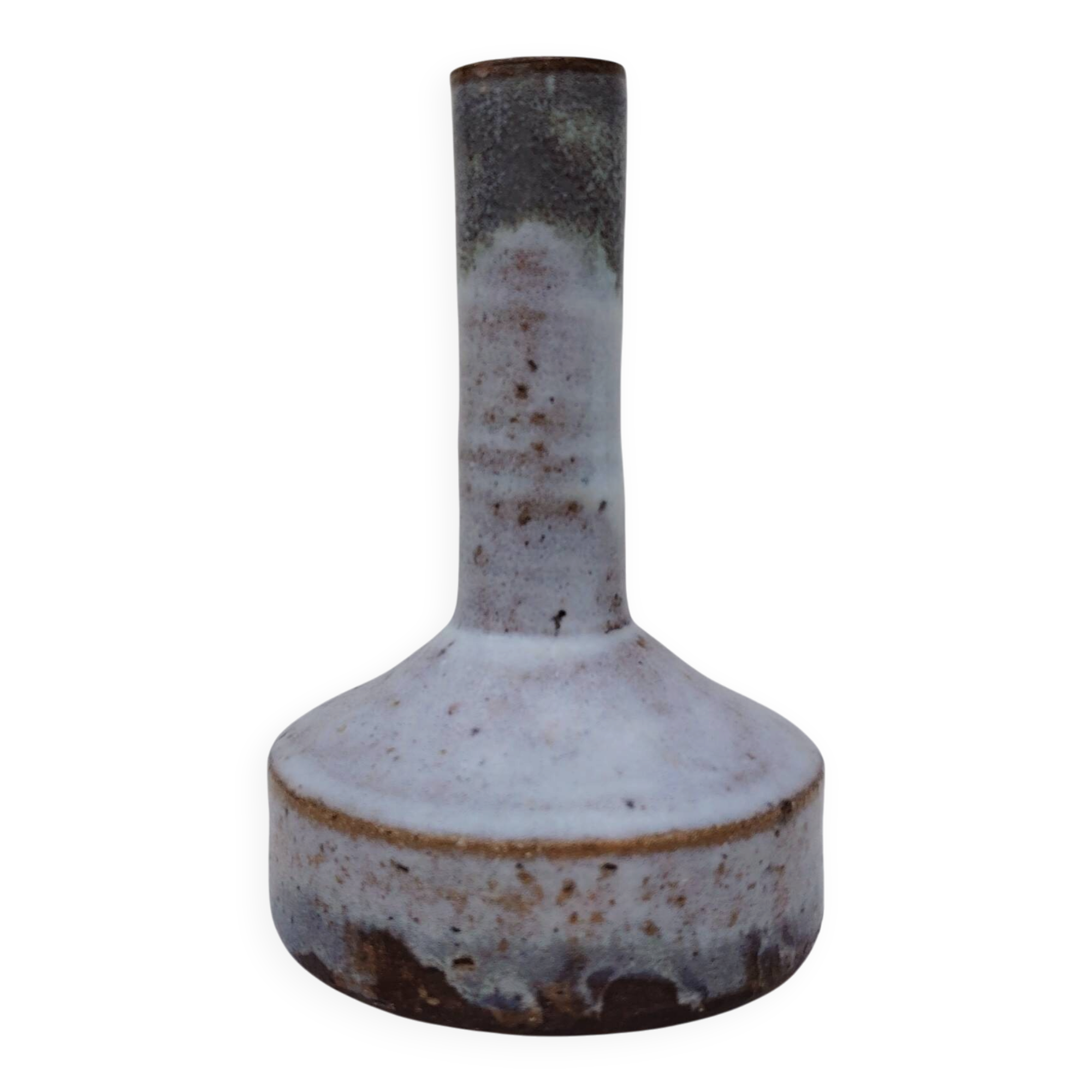 Glazed stoneware single flower vase, vintage decoration
