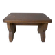 Old small bench in solid oak wood vintage step stool