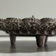 Antique Small Table Candlestick Holder Silver Plated Bronze Chiseled France