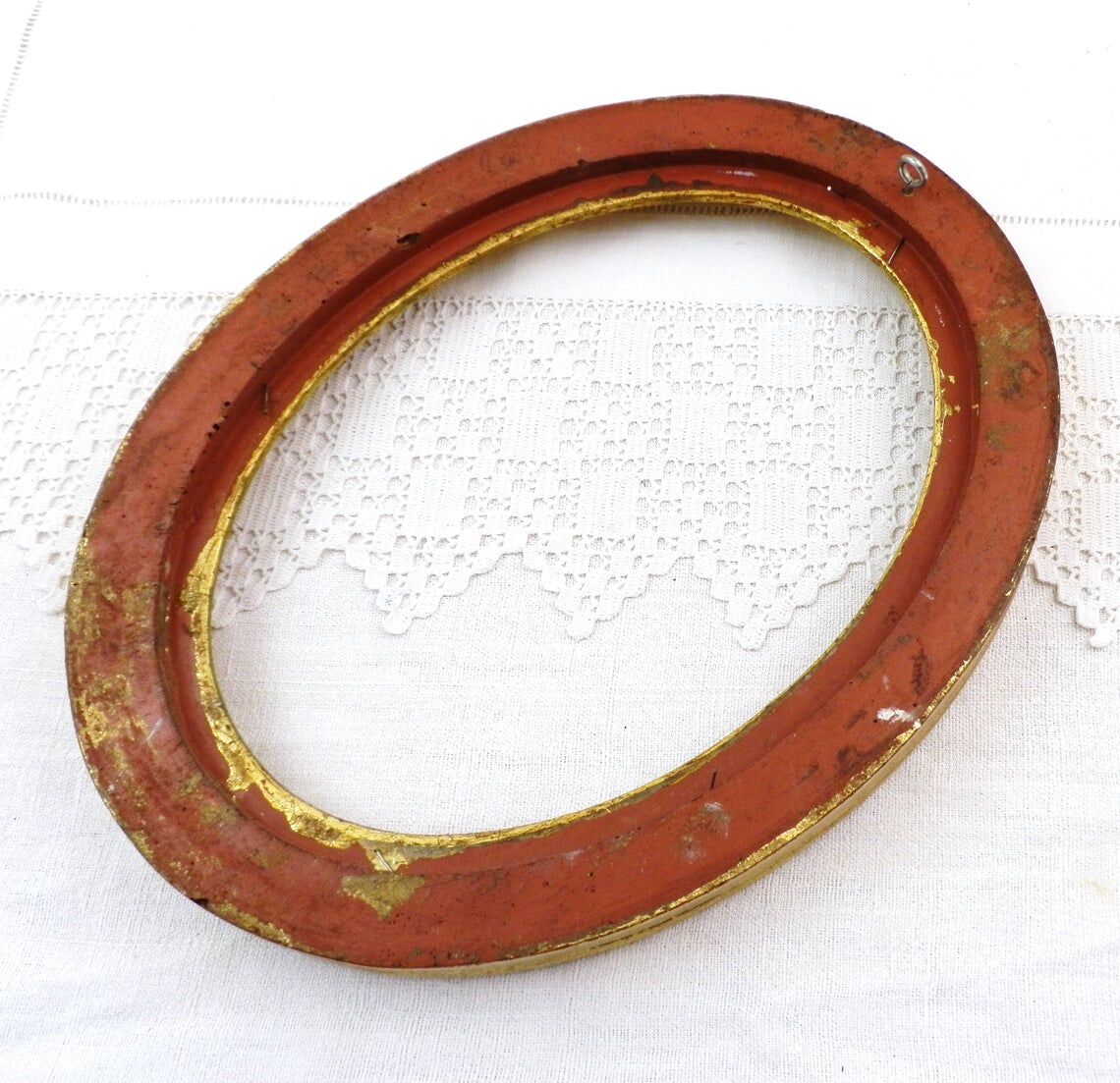 Vintage french oval gilded wall frame
