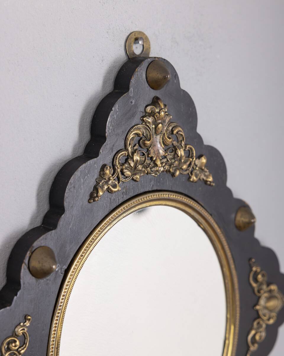 Miroir mural en bois et bronze, Italie