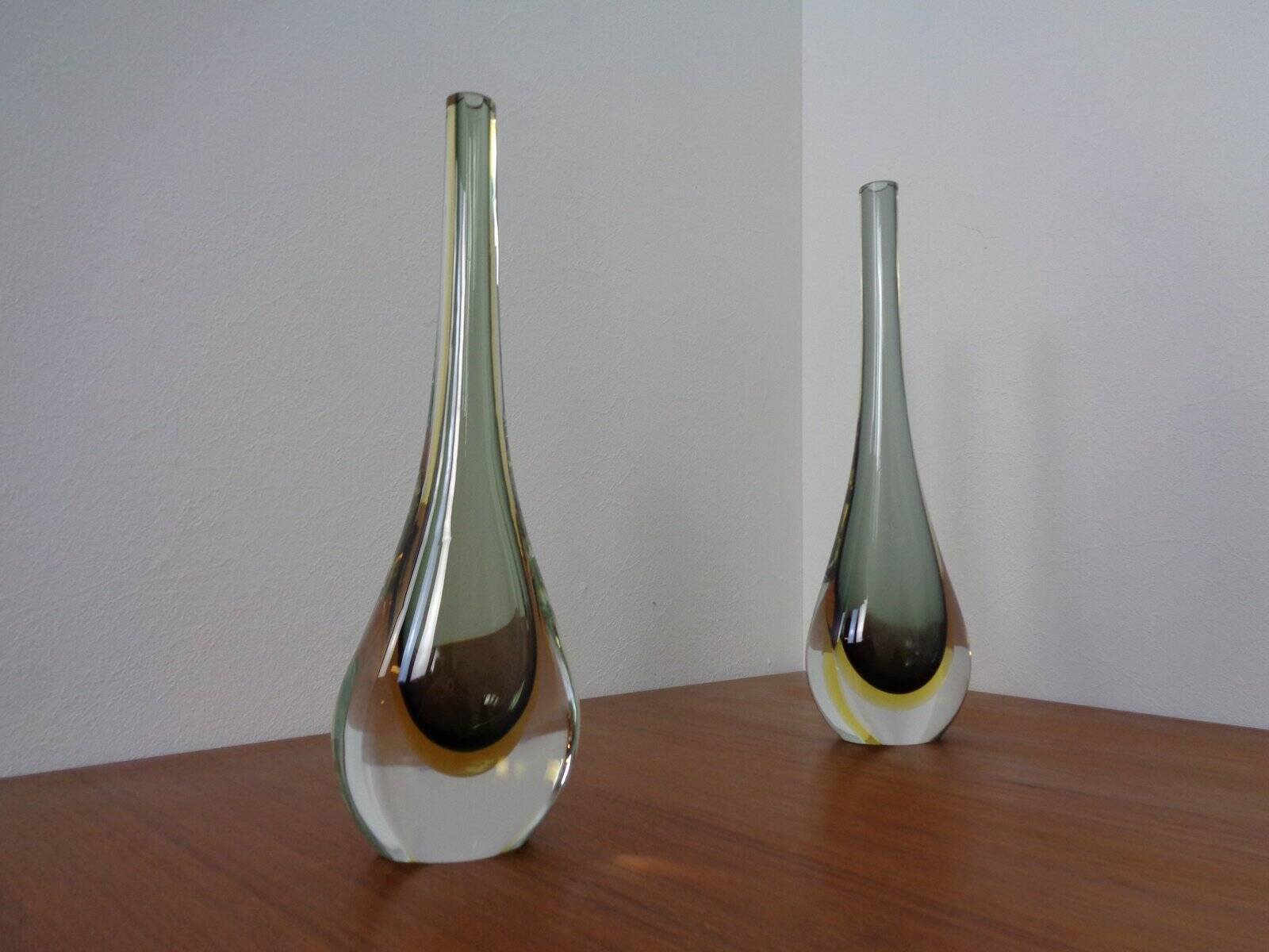 Murano Formia Glass Vases by Giuliani Mian for Fornace Mian, 1980s, Set of 2