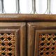 Retro-vintage-Low sideboard-library - cane-wood-rattan-1960s