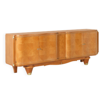 French Art Deco sideboard in sycamore, style of André Arbus, c. 1940.