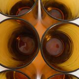 Set of 6 amber tube glasses