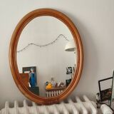 Vintage bamboo and rattan mirror