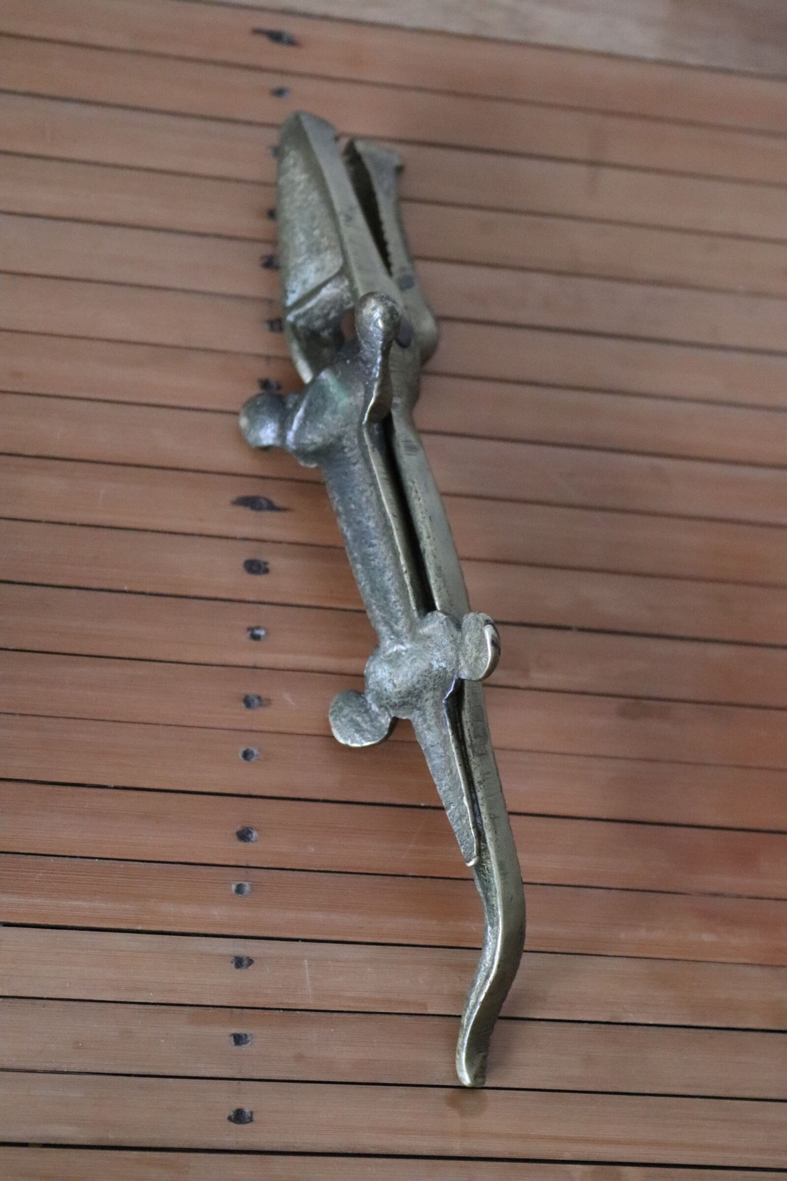 Crocodile brass nutcracker